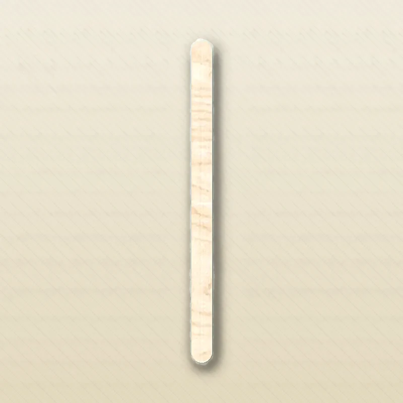 5.5 Inch Coffee Stirrers laid flat showing the 140 × 6 × 1.5 mm · rounded ends section