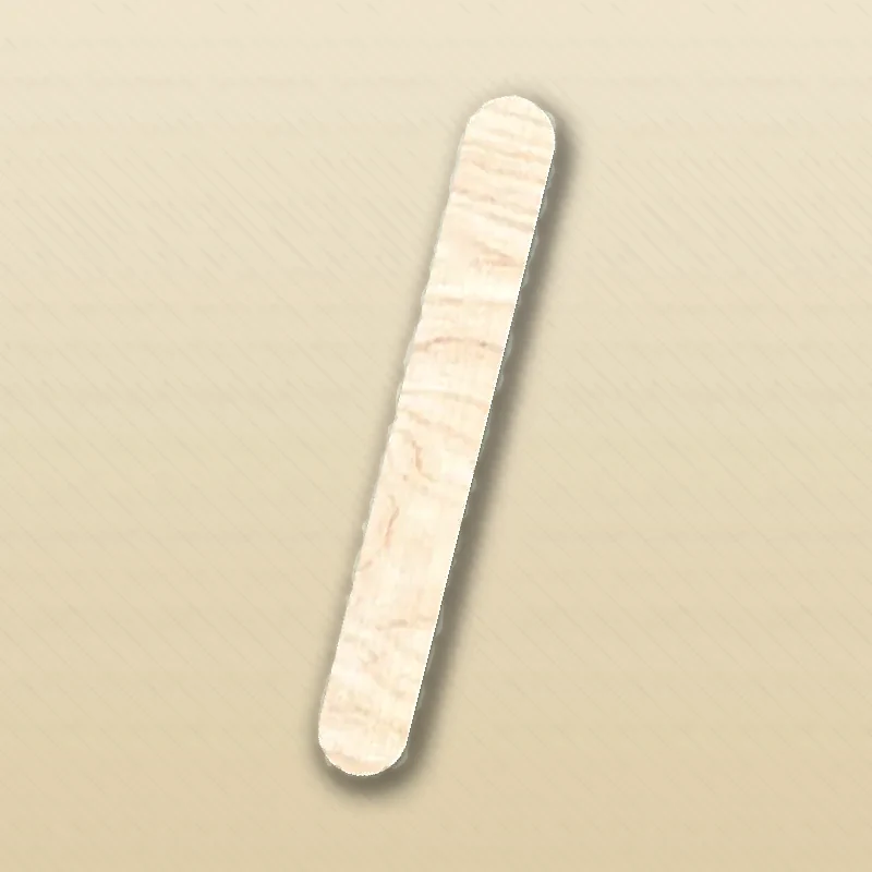 Close-up of the grain and edge finish on 4.5 Inch Infant Tongue Depressors
