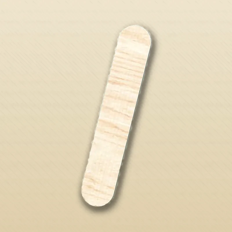 Close-up of the grain and edge finish on 6 Inch Tongue Depressors
