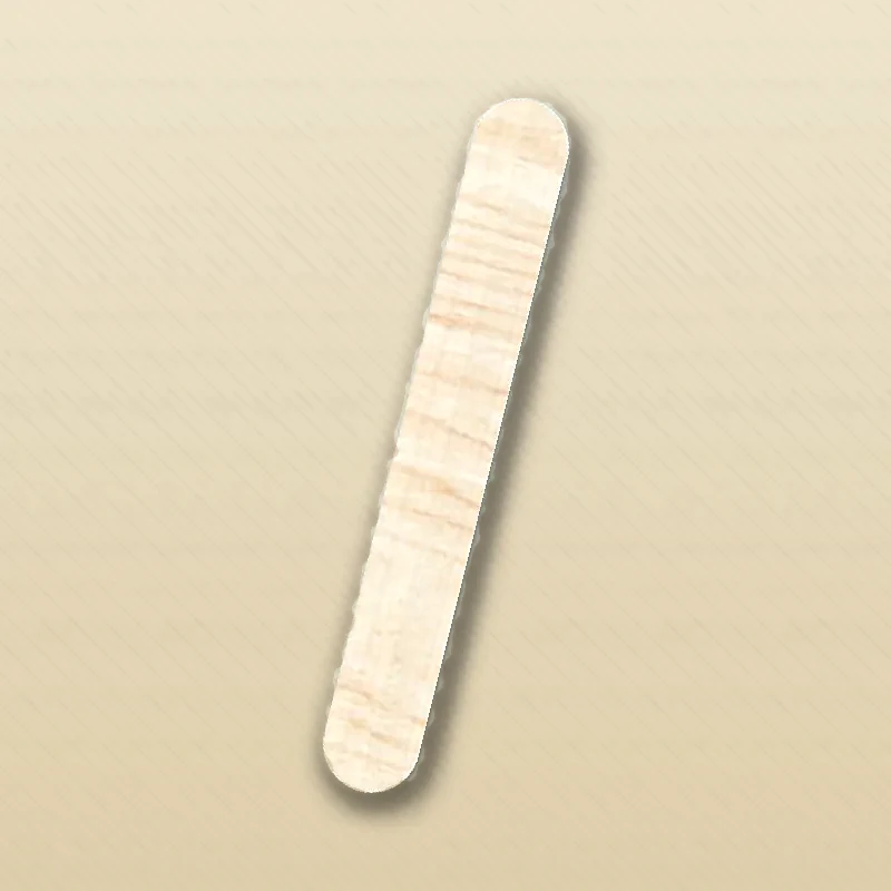 Close-up of the grain and edge finish on 110 mm Ice Cream Sticks
