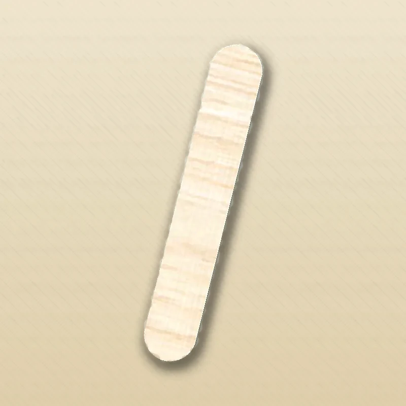 Close-up of the grain and edge finish on 93 mm Ice Cream Sticks